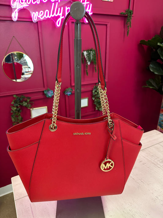 Pre Owned Michael Kors Red Shoulder Bag