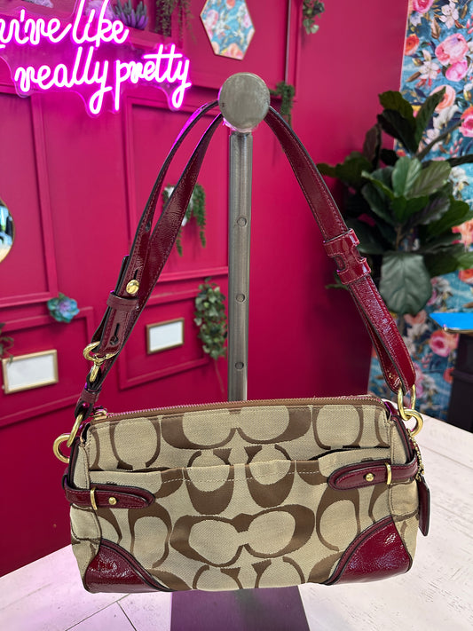 Pre Owned Designer Coach Tote with adjustable strap