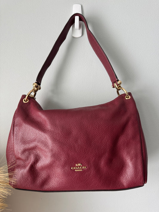 Pre Owned Coach Burgundy Shoulder Bag