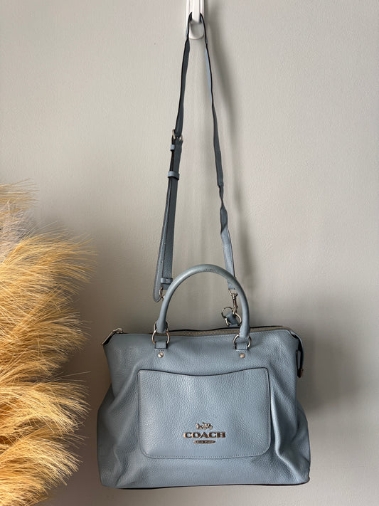Pre Owned Coach Light Blue Emma Satchel