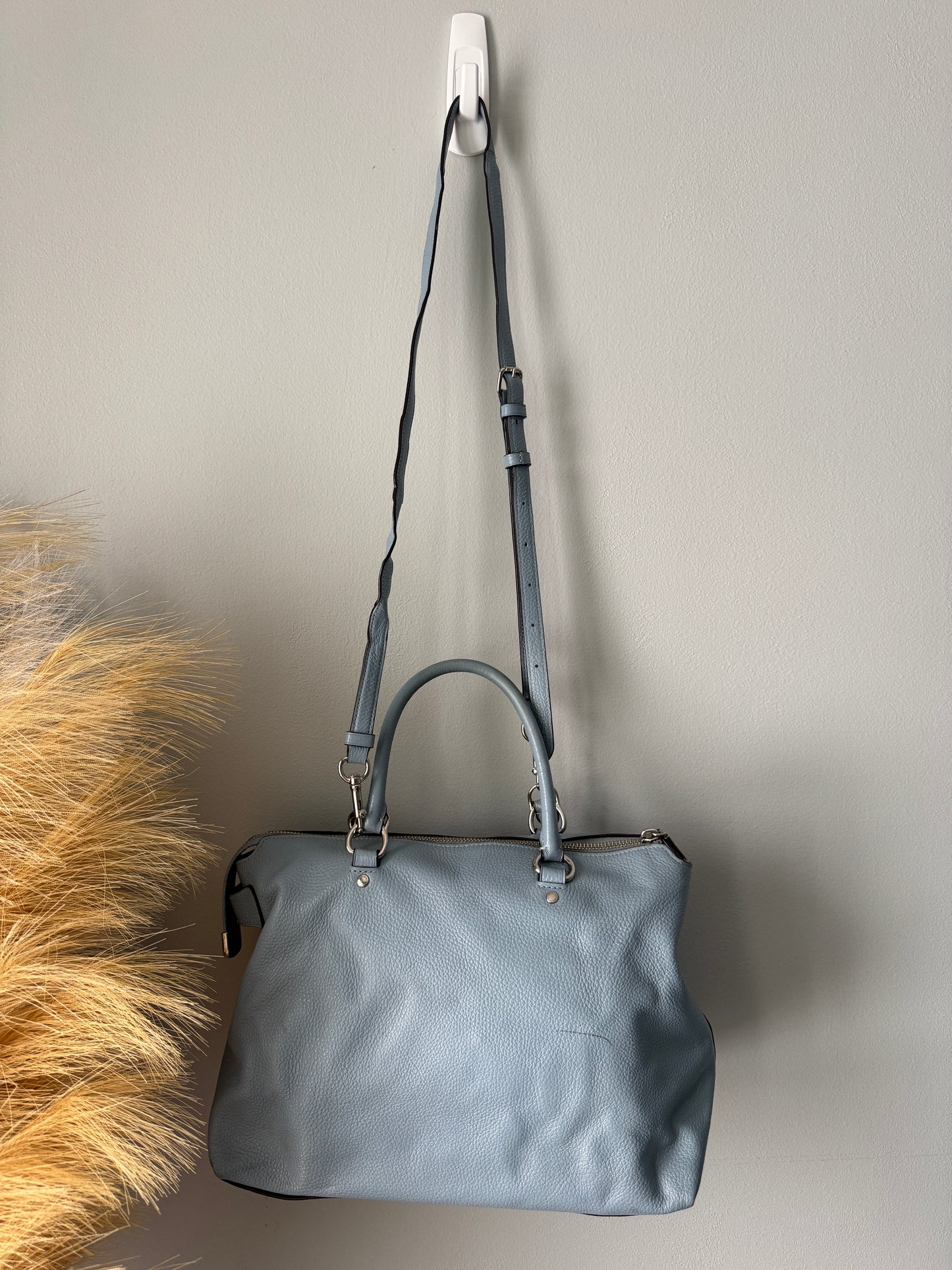 Pre Owned Coach Light Blue Emma Satchel