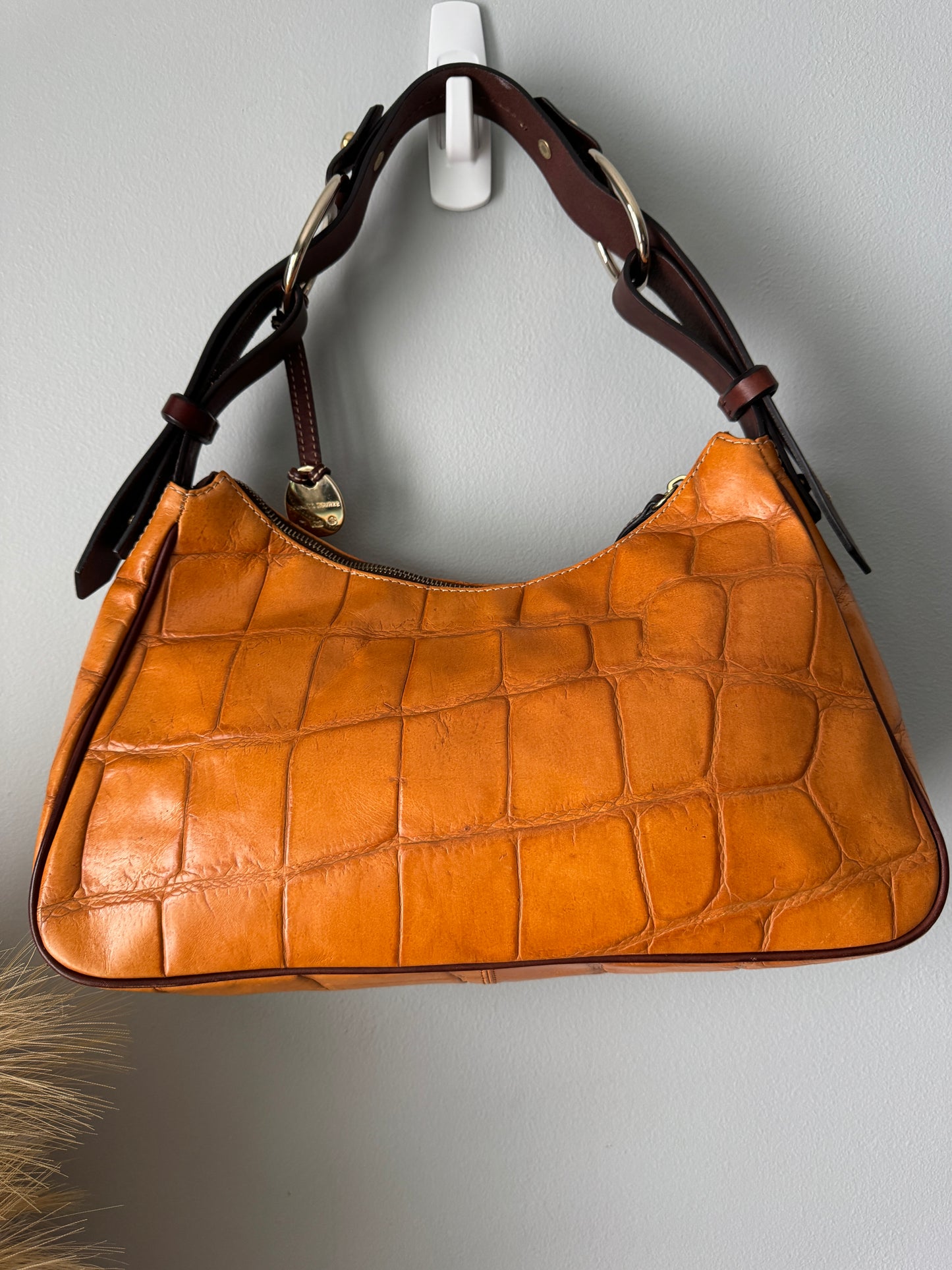 Pre Owned Dooney & Bourke Croc Embossed Shoulder Bag