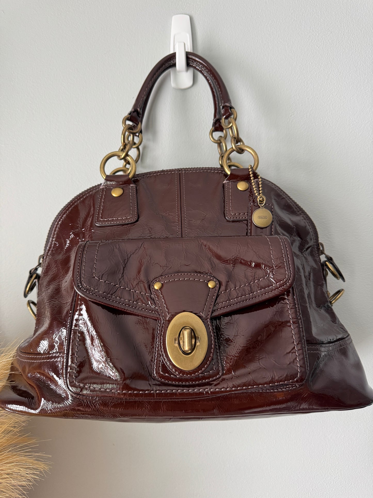 Pre Owned Coach Francine Legacy Chocolate Brown