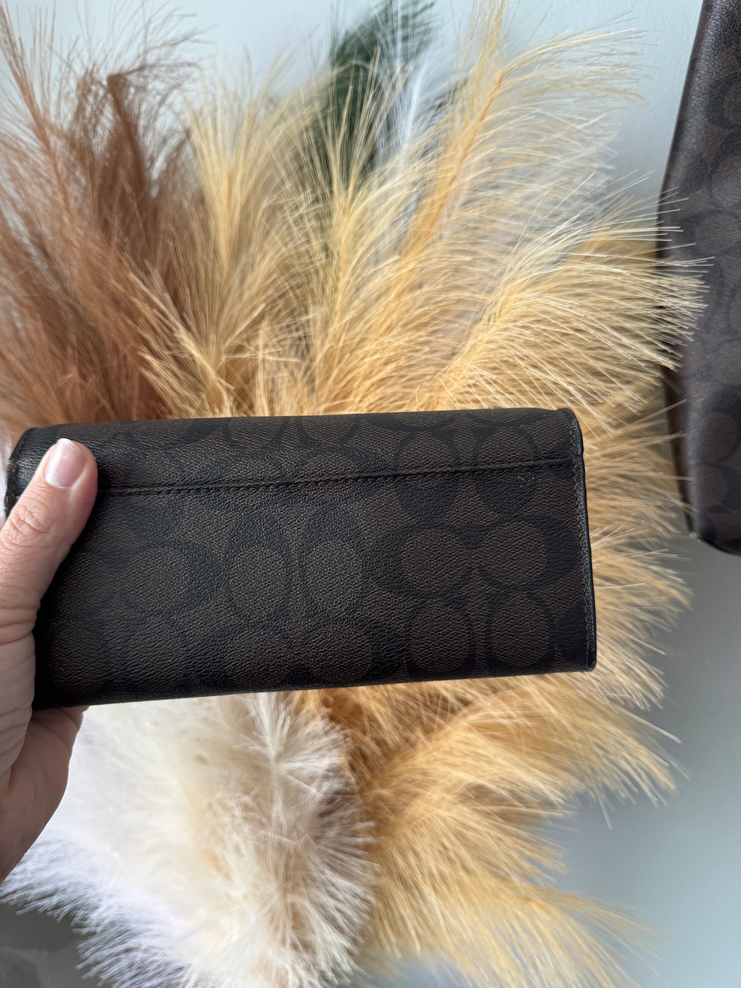 Pre Owned Coach Wallet in Signature Canvas