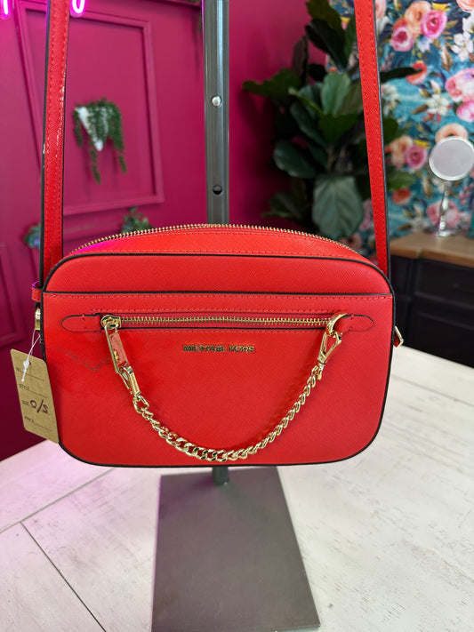 Pre Owned Authentic Michael Kors Red Cross Body