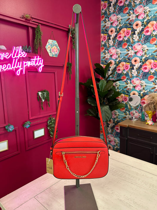 Pre Owned Authentic Michael Kors Red Cross Body
