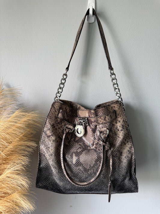 Pre Owned Michael Kors Snakeskin Hamilton Bag