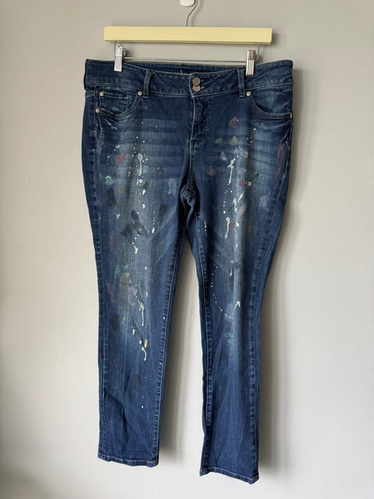 Soho Boyfriends Jeans with Paint Splatter Size 12