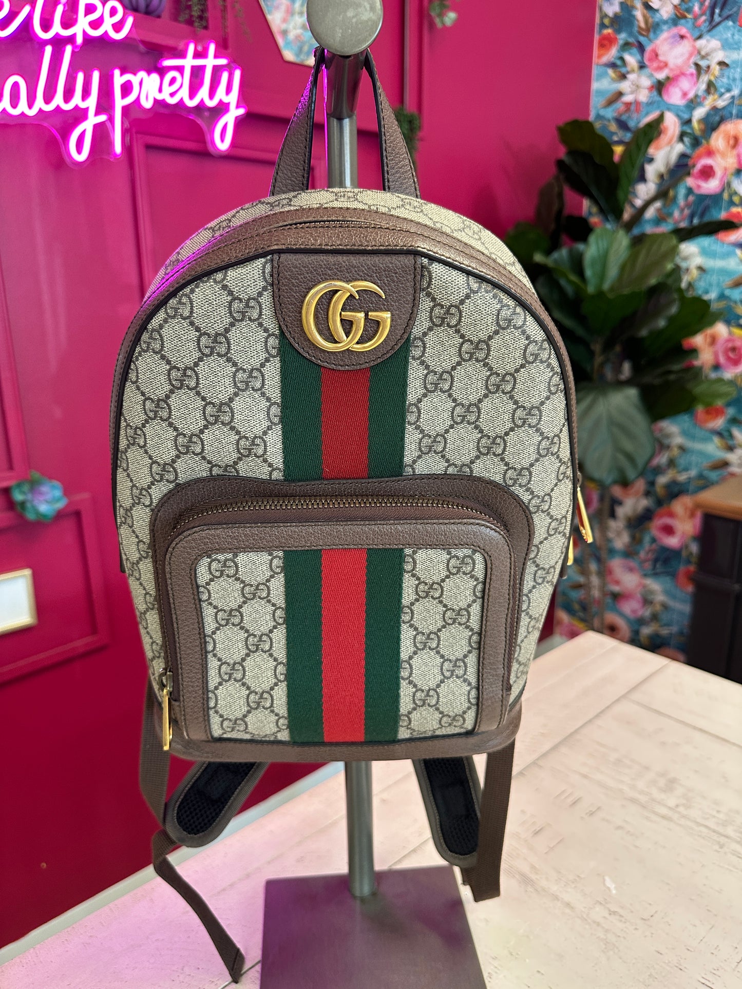 Pre Owned Gucci Ophidia GG Small Backpack