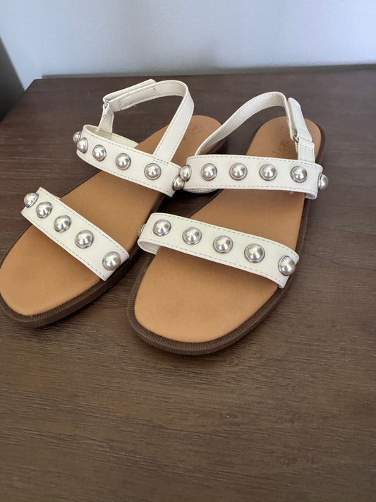 Cat and Jack White Studded Girl's Sandals Size 2