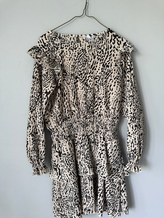 Zara Girls Cream Printed Dress Size 9