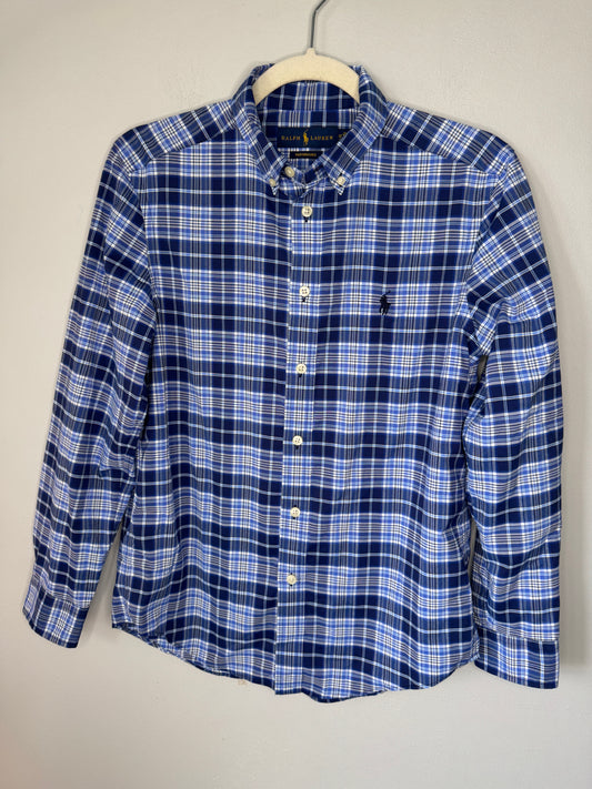 Ralph Lauren Long Sleeve Plaid Shirt Boys Size L