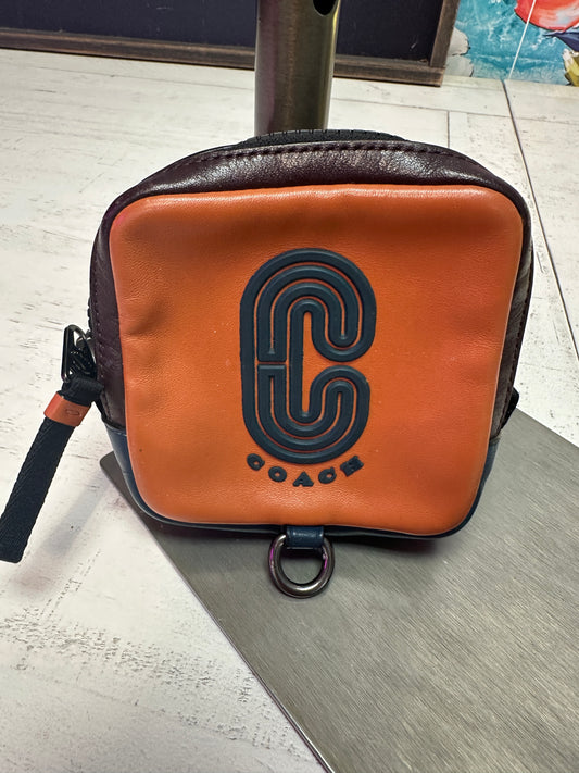 Pre Owned Coach Hybrid Pouch in Colorblock with Coach Patch