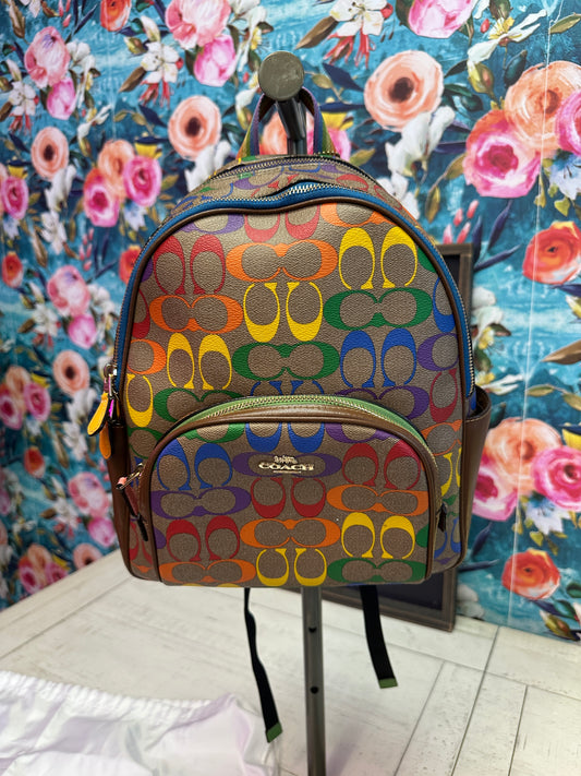 Pre Owned Coach Signature Rainbow Backpack