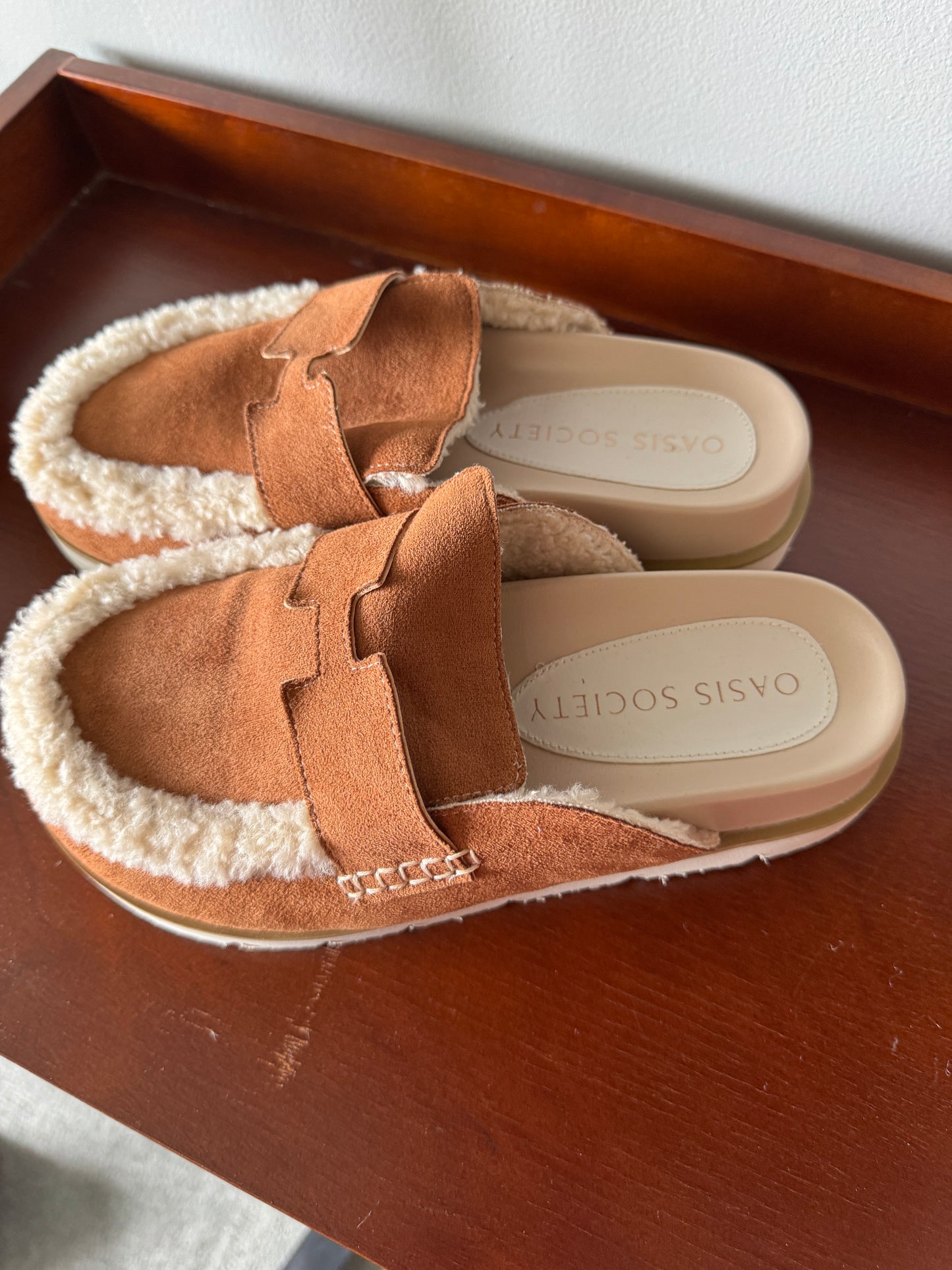 Oasis Society Avalon Suede Loafer Mules Size 7.5