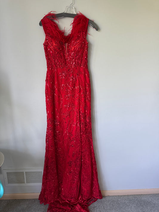 Sherri Hill Feather Formal Gown Size 6