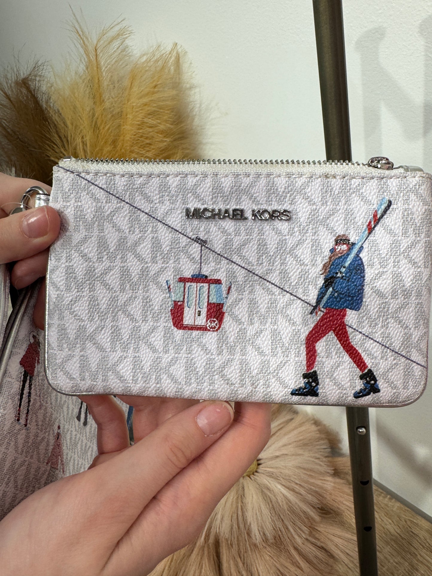 Pre Owned New with Tags Michael Kors Ski Bag and Wristlet Set Sold Separately