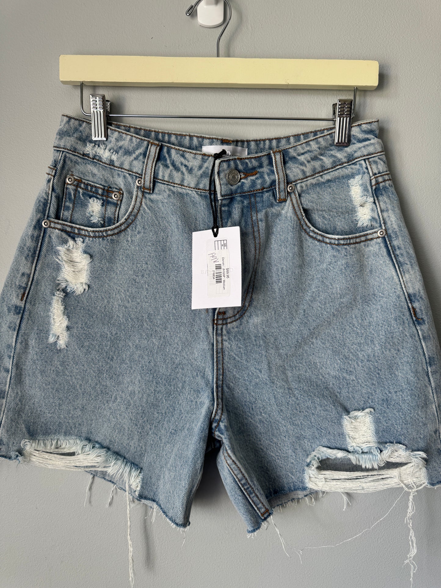 Grey Lab Distressed Denim Shorts NWT Size Medium