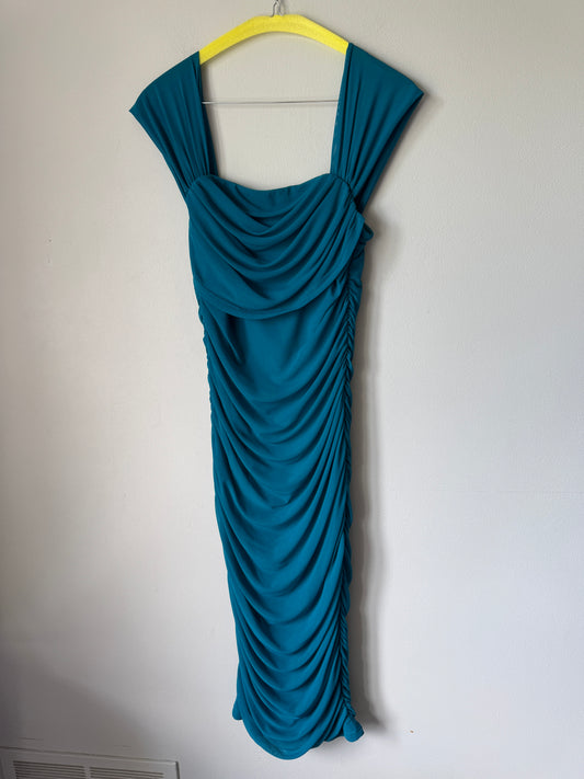 Pretty Garden Ruched Dress Size Medium
