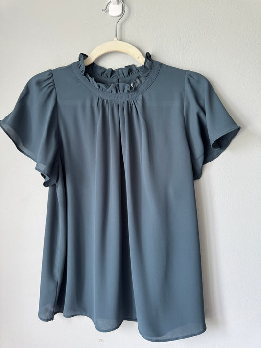 Loft Short Sleeve Ruffle Top - Medium