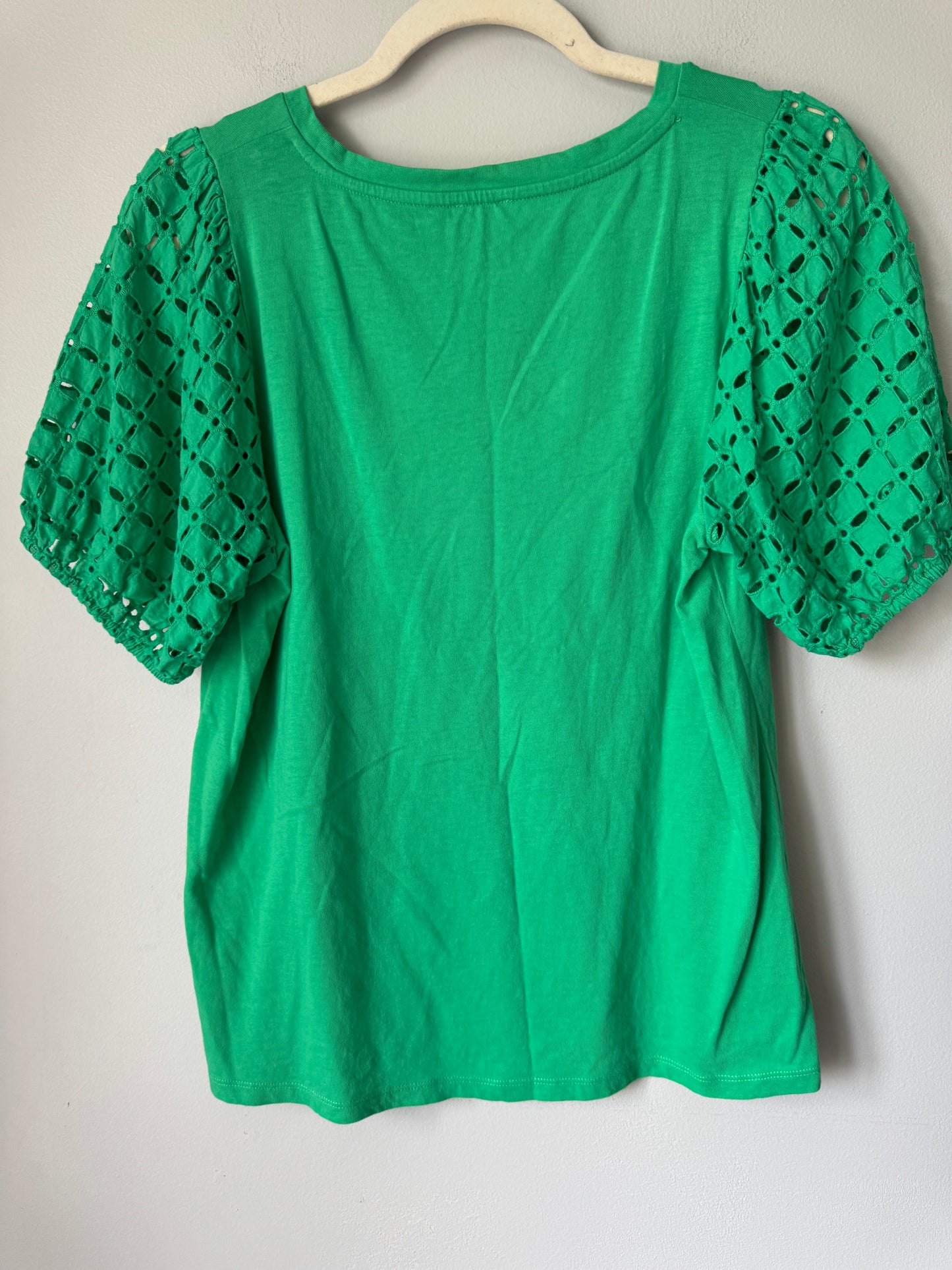 JCrew Short Sleeve Eyelet Top - Medium