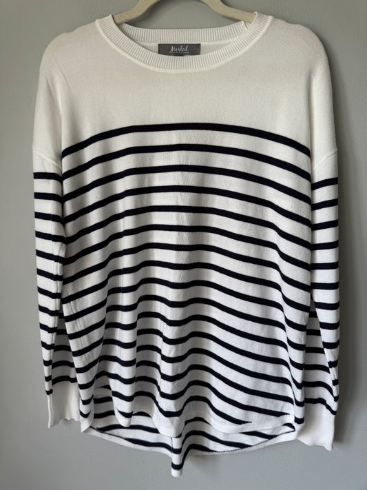 Marled Striped Sweater Size Medium