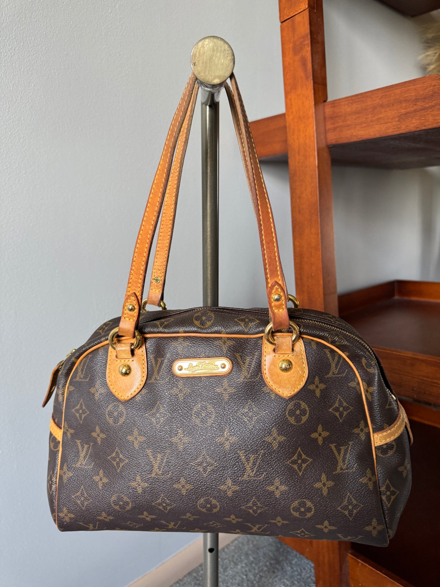 Louis Vuitton Montorgueil PM Classic Brown Pre Owned Authentic