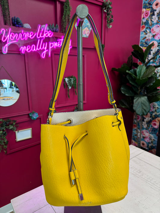 Pre Owned Yellow Calvin Klein Bucket Bag