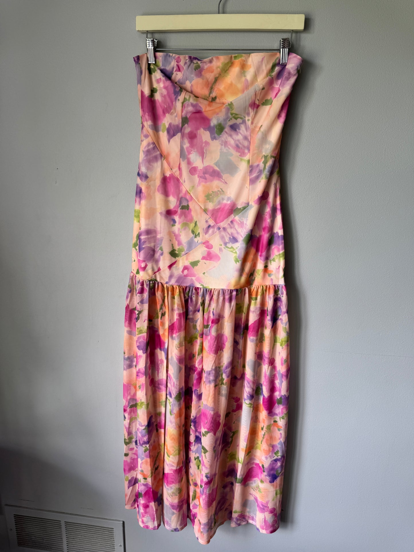 Strapless Floral Maxi Dress Size Small
