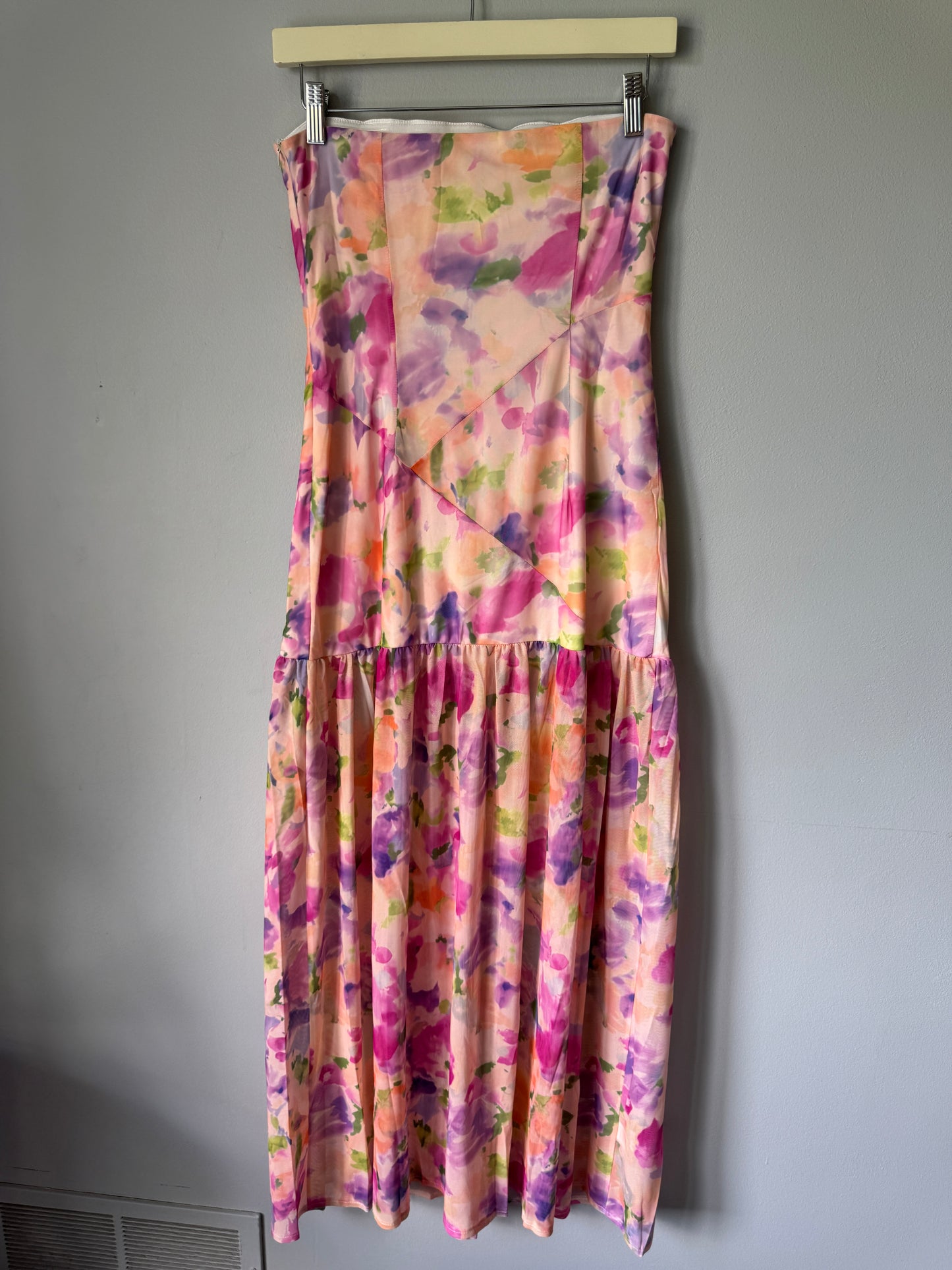Strapless Floral Maxi Dress Size Small