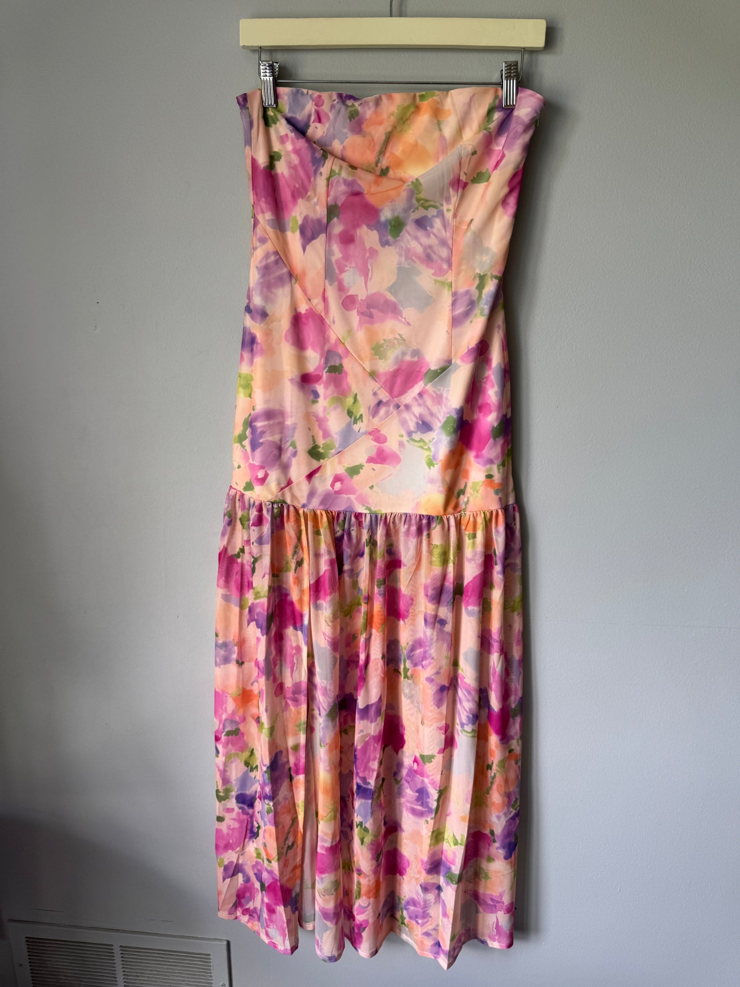 Strapless Floral Maxi Dress Size Small