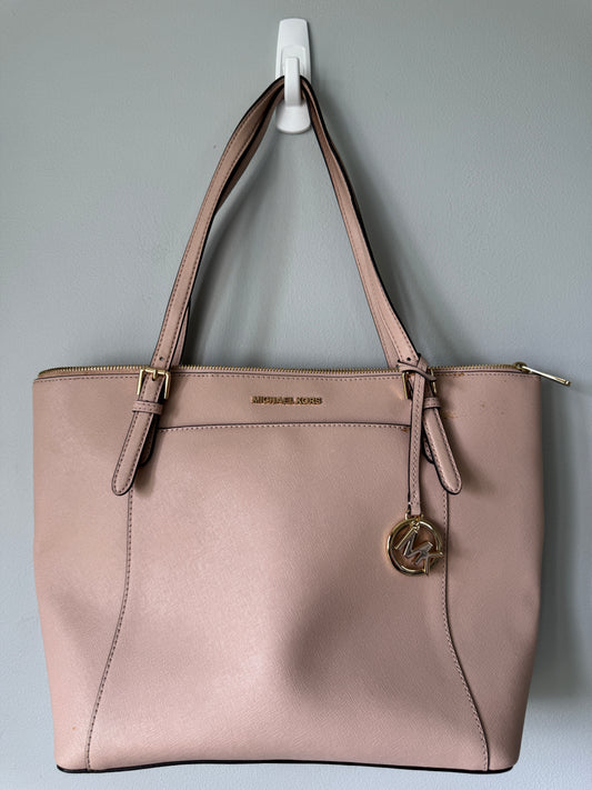 Pre Owned Authentic Michael Kors Ciara Large Top Zip Tote in Blossom Pink