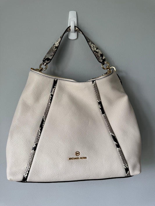 Pre Owned Authentic Michael Kors Sienna  Hobo Snakeskin Accents