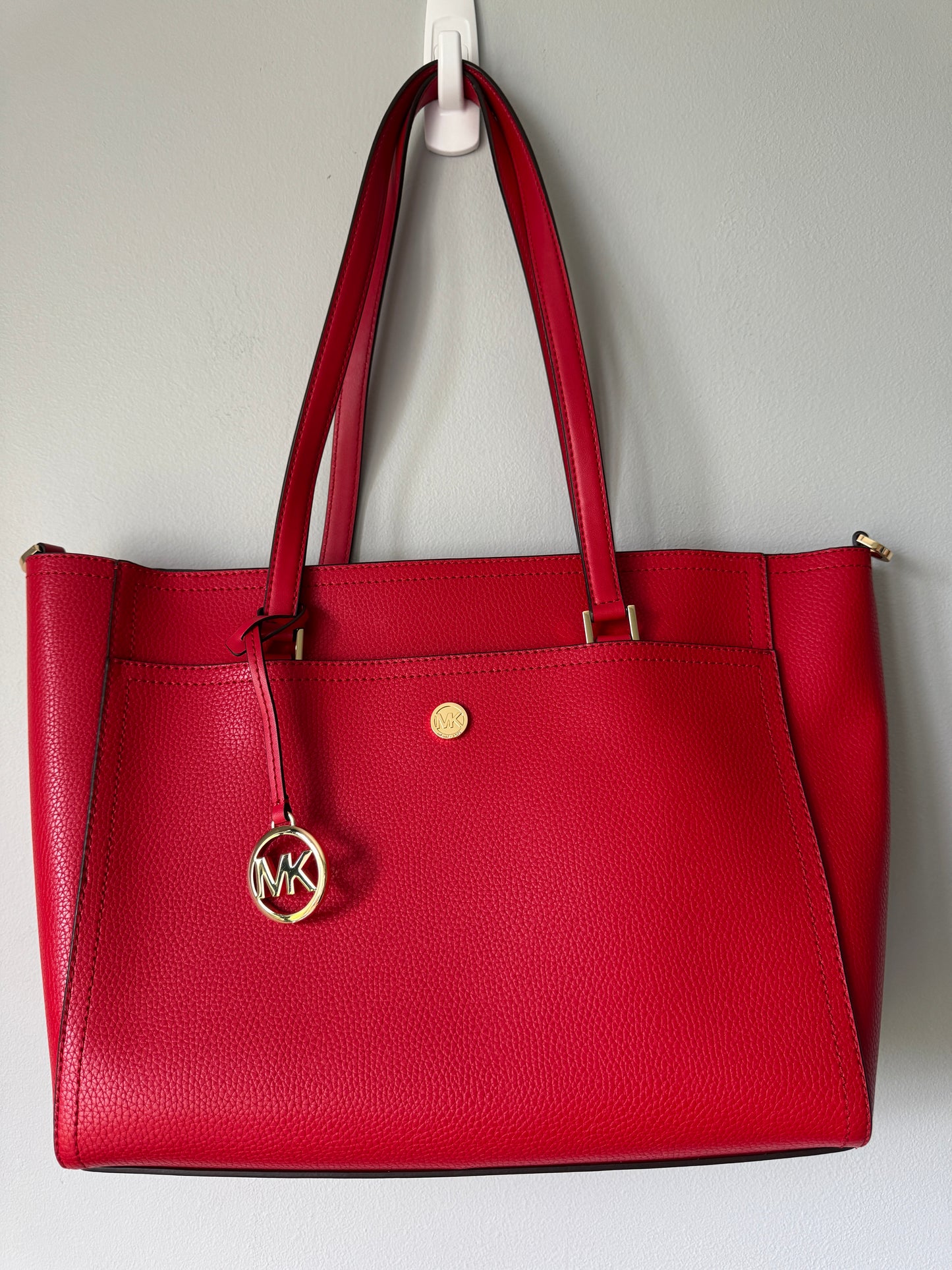 Pre Owned Authentic Michael Kors Maisie Pebbled Leather Tote 3 in 1 Tote