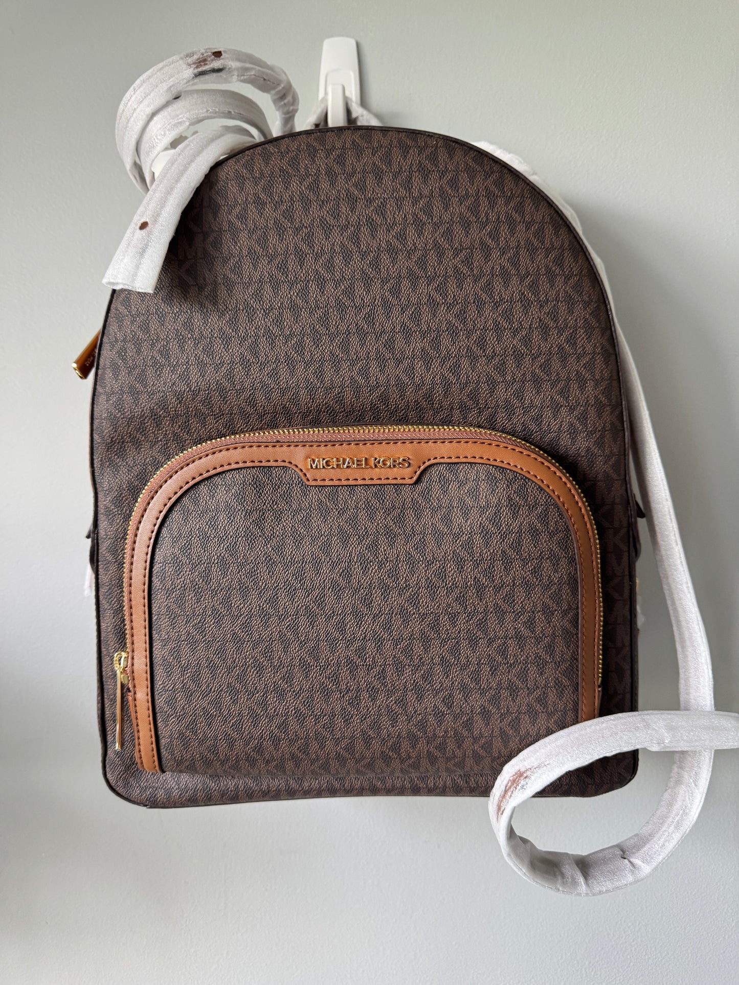 Pre Owned Authentic Michael Kors Jaycee Backpack in Brown NWT