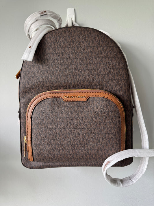 Pre Owned Authentic Michael Kors Jaycee Backpack in Brown NWT