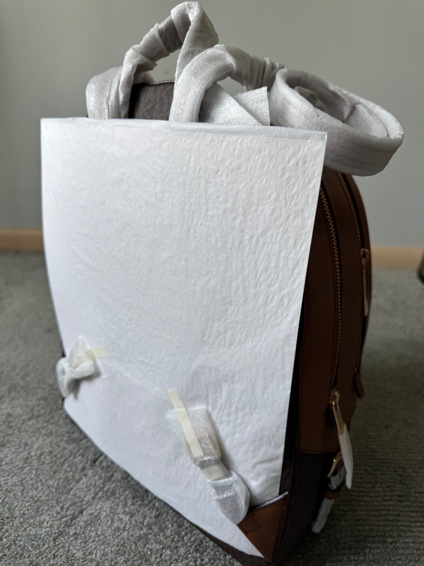 Pre Owned Authentic Michael Kors Jaycee Backpack in Brown NWT