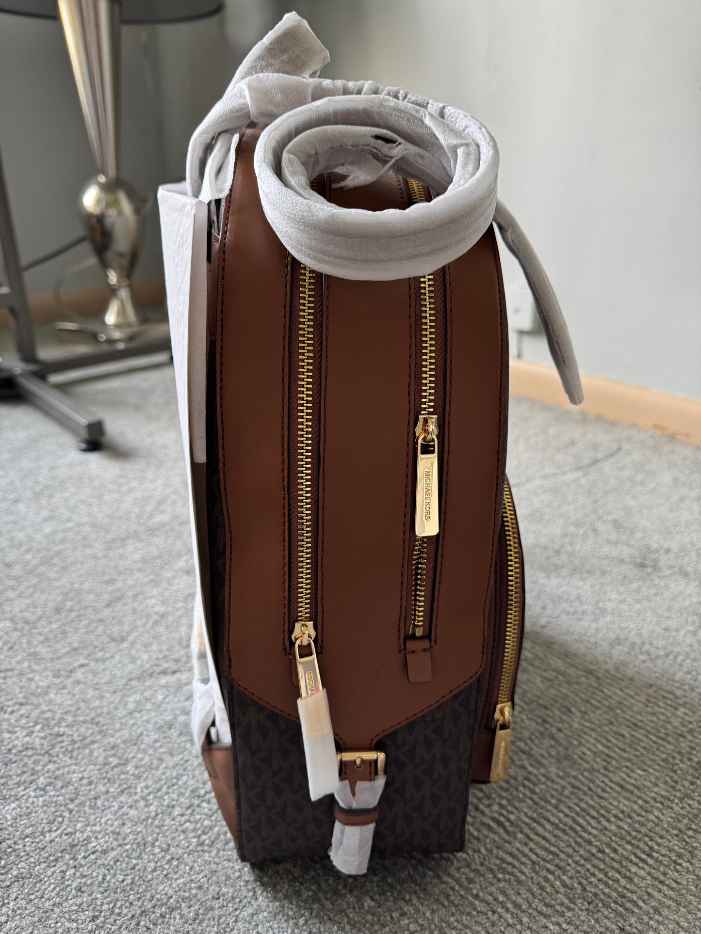 Pre Owned Authentic Michael Kors Jaycee Backpack in Brown NWT