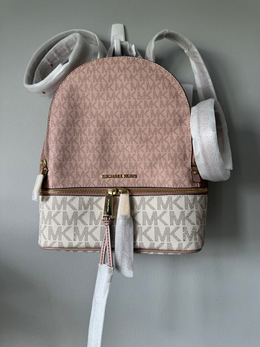 Pre Owned Authentic Michael Kors Rhea Zip Back Pack NWT