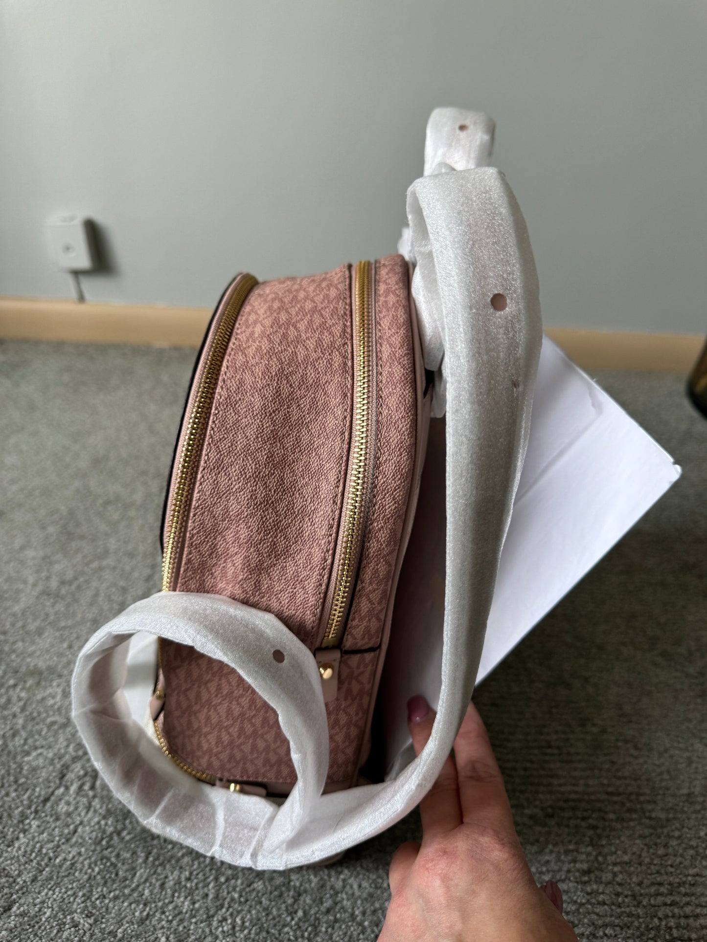 Pre Owned Authentic Michael Kors Rhea Zip Back Pack NWT