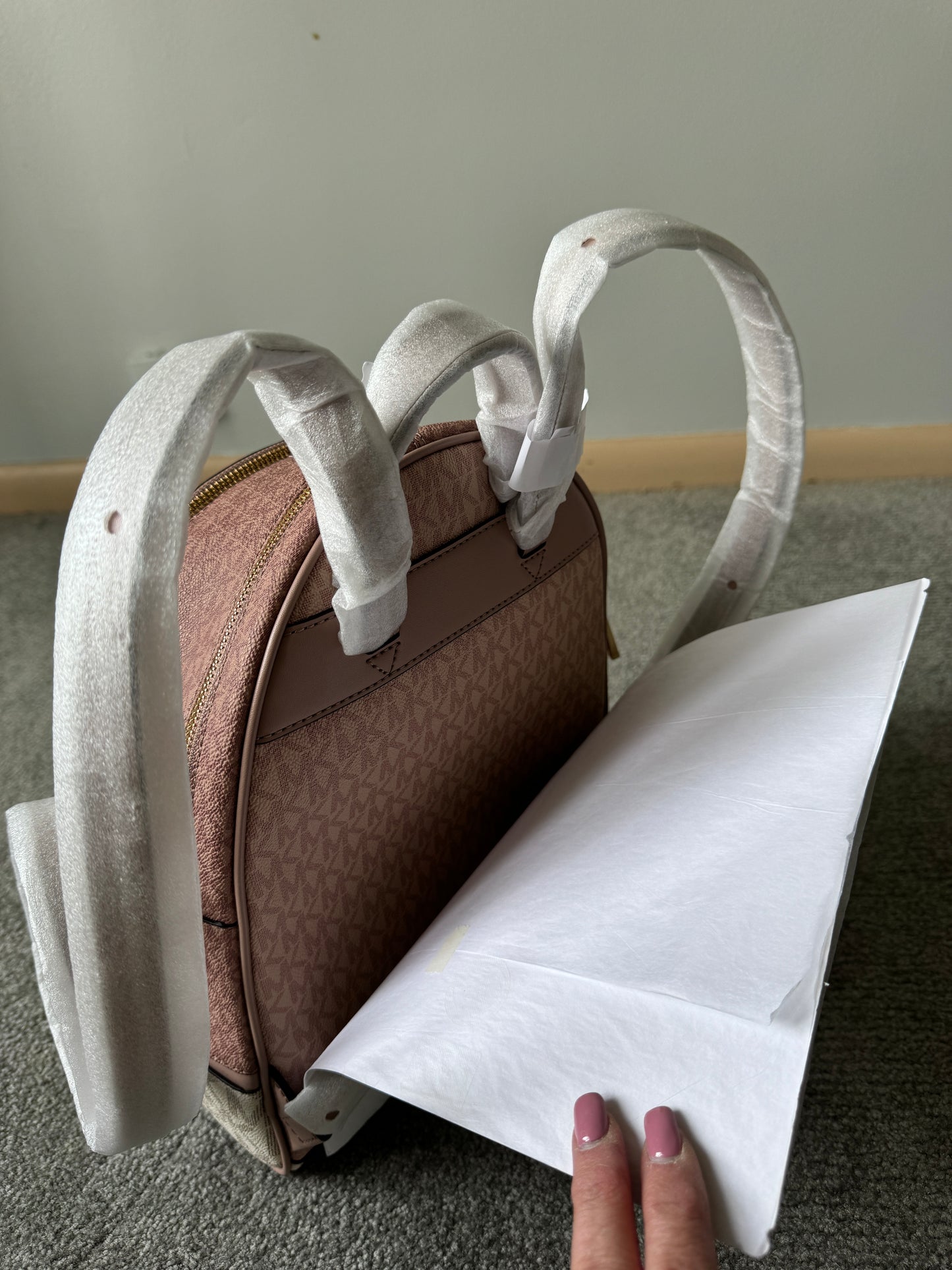 Pre Owned Authentic Michael Kors Rhea Zip Back Pack NWT