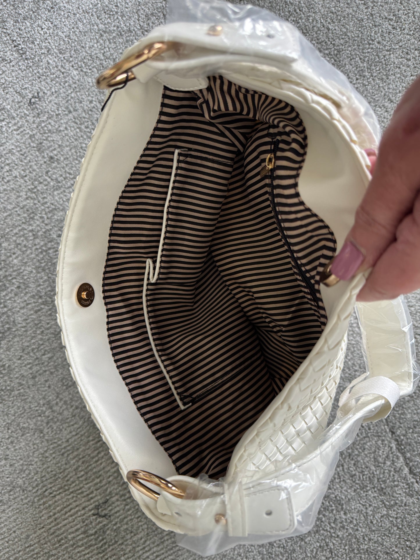 Pre Owned Brouk & Co Handbag Woven and White NWT