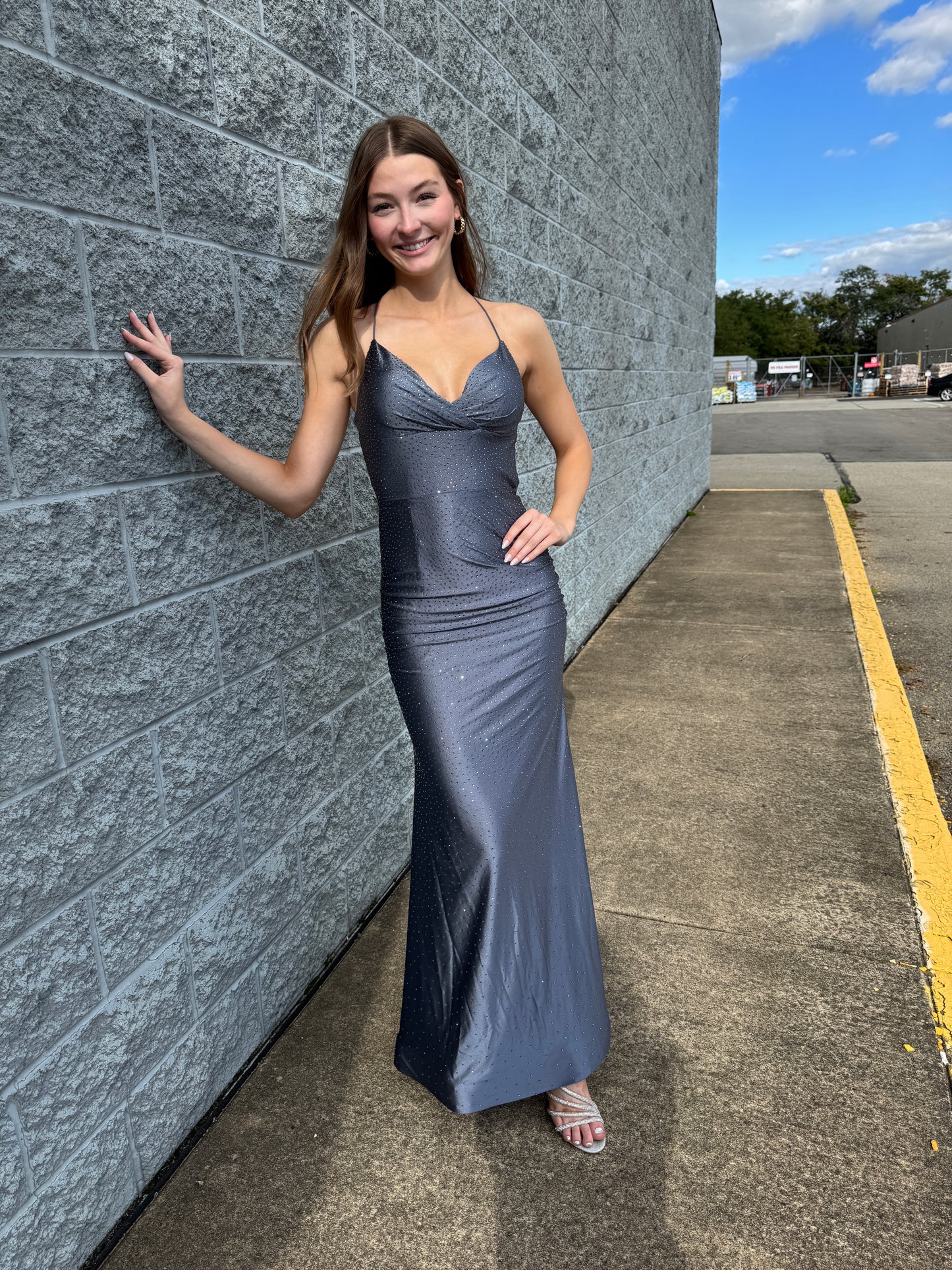 Pre Owned Gunmental  Sherri Hill Gown