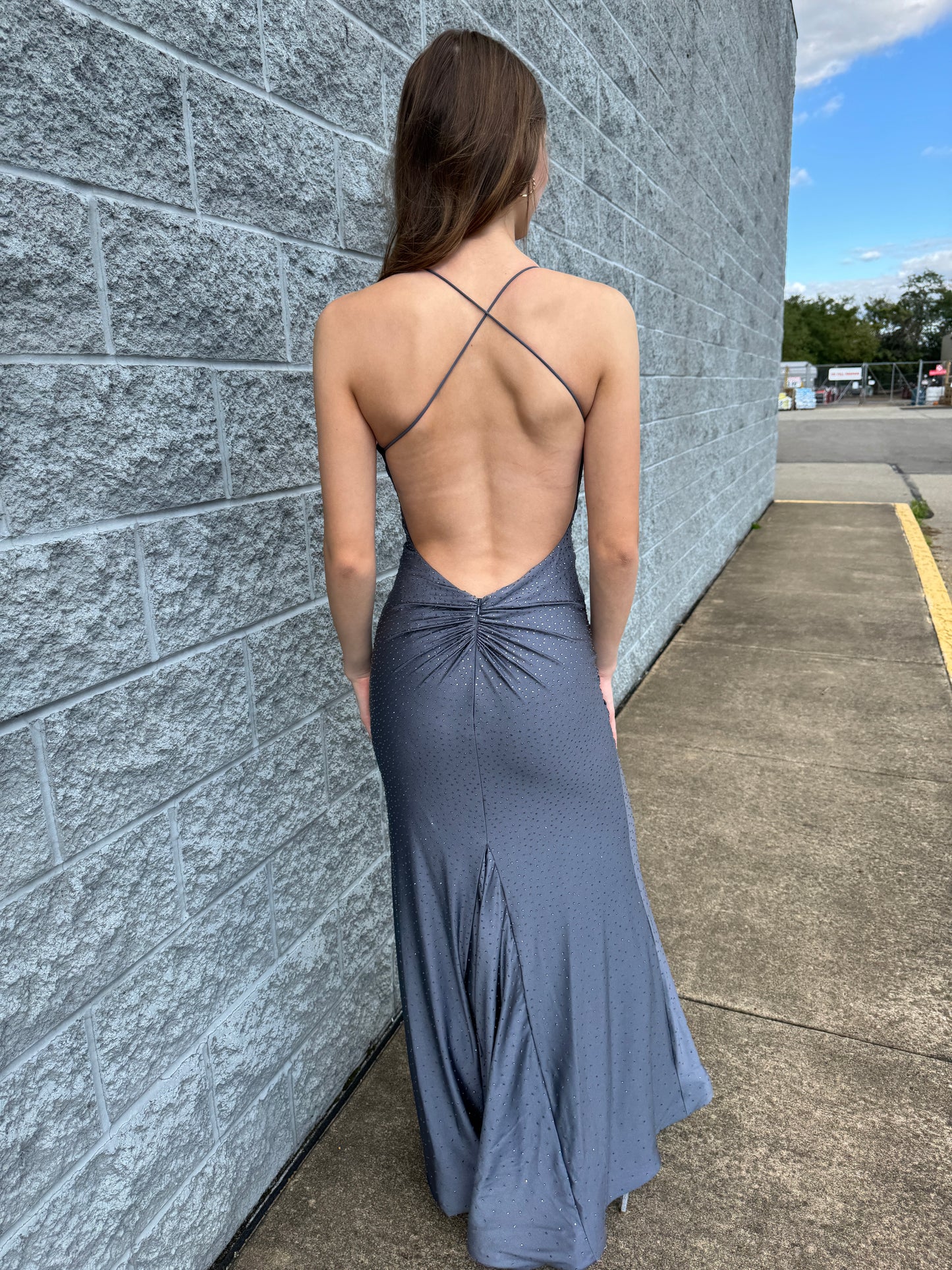 Pre Owned Gunmental  Sherri Hill Gown